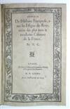 C., H. Abbrege de l''Histoire Françoyse, avec les Effigies des Roys, tirées des plus rares & excellentz Cabinetz de la France. 1585